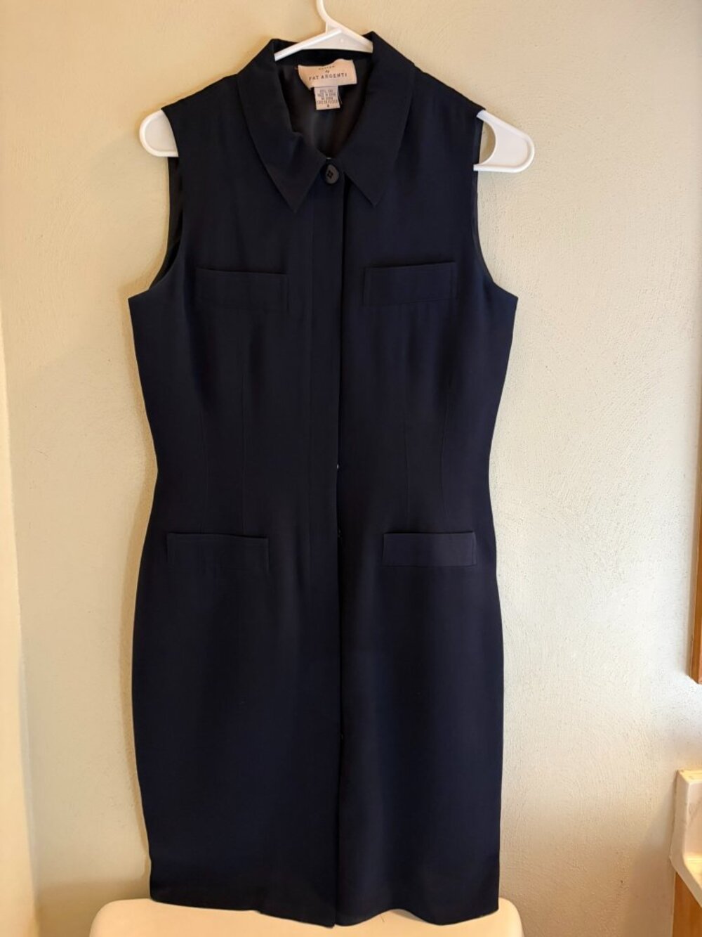 Design by Pat Argenti Size 8 Navy Silk Dress